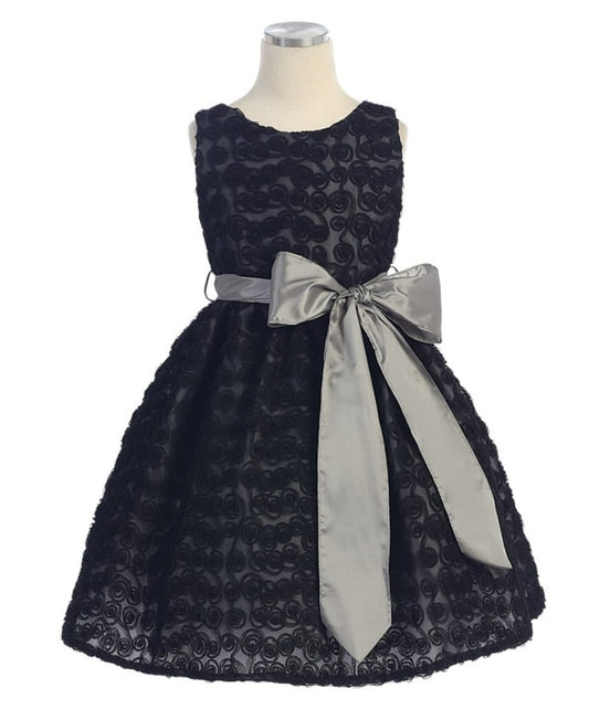 SK358B - Black Floral Dress