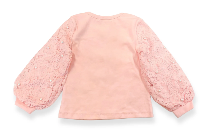 12357 - Lace & Pearl Accents Top & Pant Set