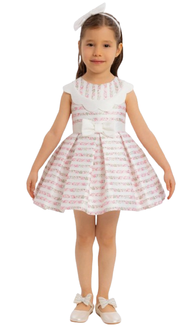 12675 - Pink Scallop-Neck Girl Child Dress