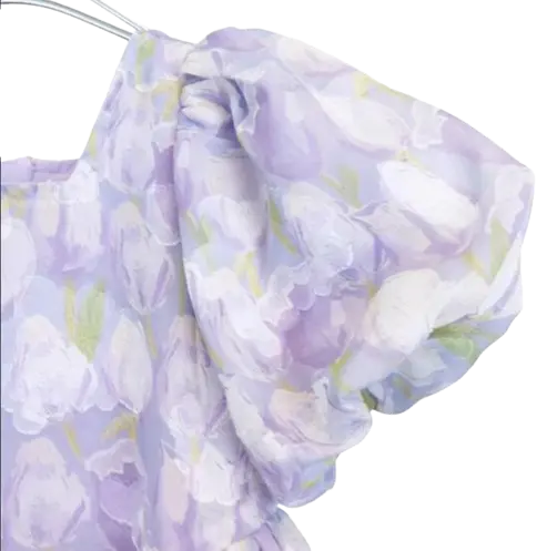 15088 - Doe A Deer Purple English Floral Dress Cadiz Boutique, Inc.