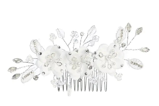 HCBS164 - Gorgeous Flower Comb with Rhinestone and Pearls Cadiz Boutique, Inc.