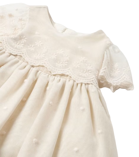 1826 - Mayoral Embroidery Tulle Dress And Bloomer Set