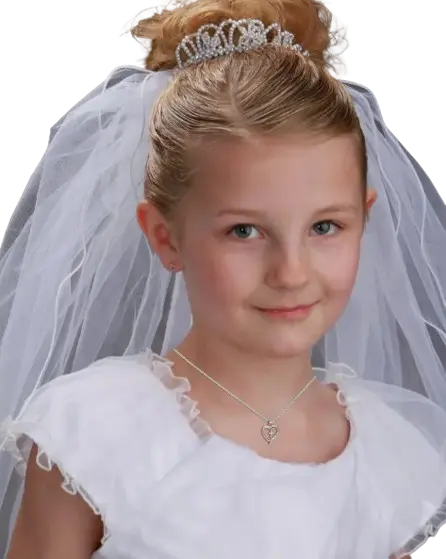 GPBCN-18 - Cherished Moments Sterling Silver Children's Cross Heart Necklace For Girls Cadiz Boutique, Inc.