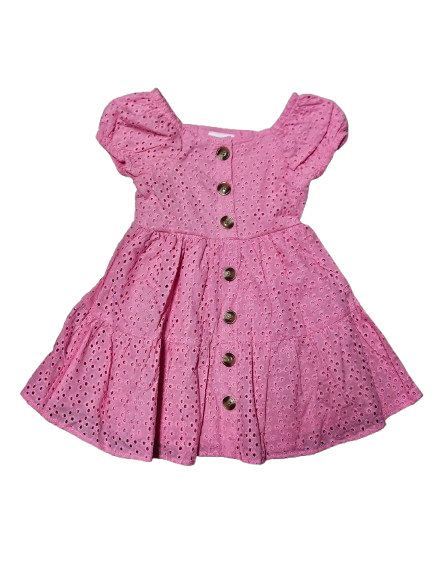LLF1 - Fuschia Dress with Straw Hat