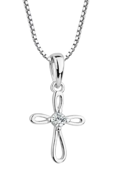 GPBCN-205 - Cherished Moments First Communion Sterling Silver Cross Necklace Cadiz Boutique, Inc.