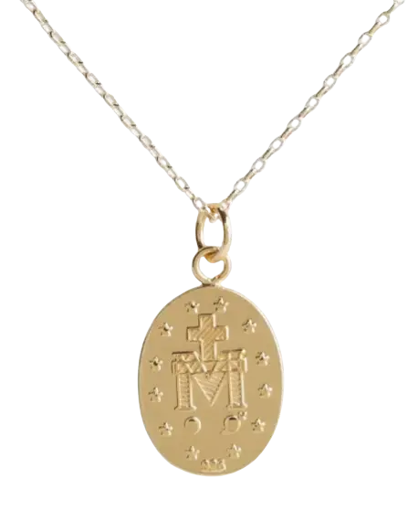 GPFCN-206 - Cherished Moments First Communion Gold Plated Miraculous Medal Necklace Cadiz Boutique, Inc.