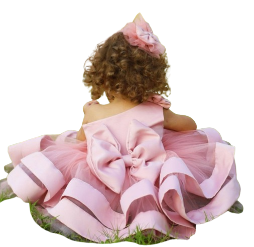 27356 - Blush Flower Girl Dress Satin Dress