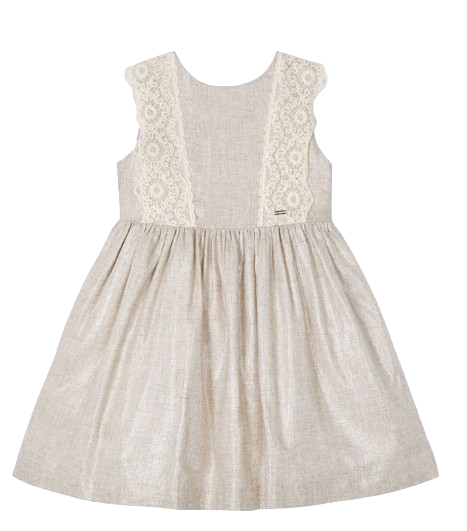 3910 - Linen Dress with Embroidered Detail