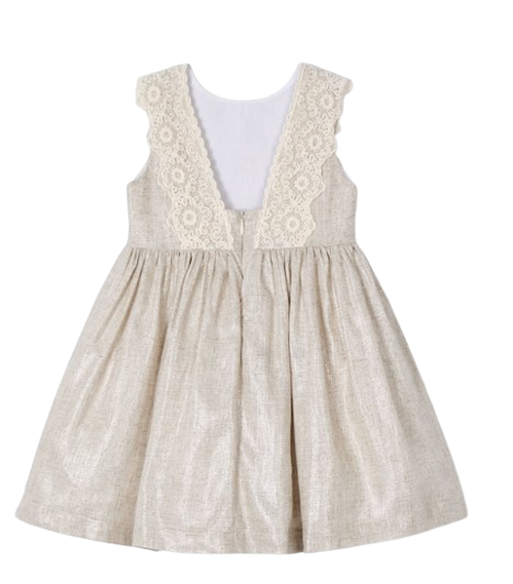 3910 - Linen Dress with Embroidered Detail