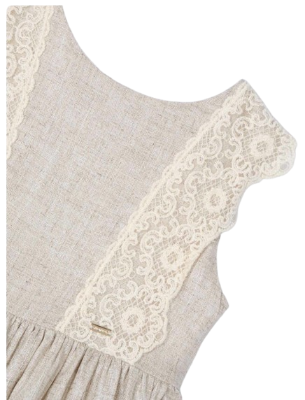 3910 - Linen Dress with Embroidered Detail