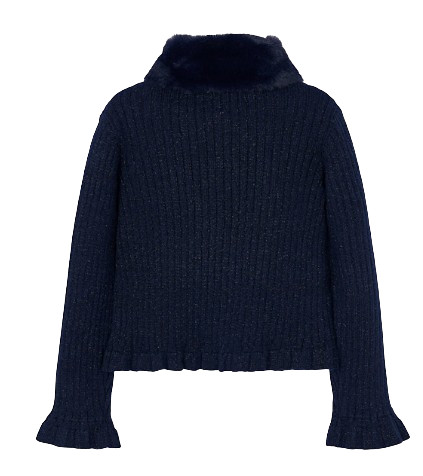 4311M- Girl Cardigan with Faux Fur Collar (Mayoral)