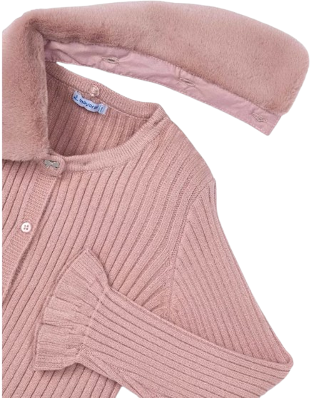 4311 - Girl Cardigan with Faux Fur Collar (Mayoral)