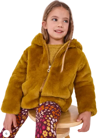 4407 - Mayoral Faux Fur Hooded Coat Cadiz Boutique, Inc.