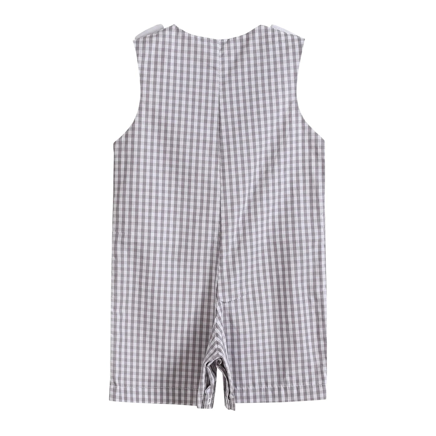 45561 - Gray Gingham Puppy Shortalls B