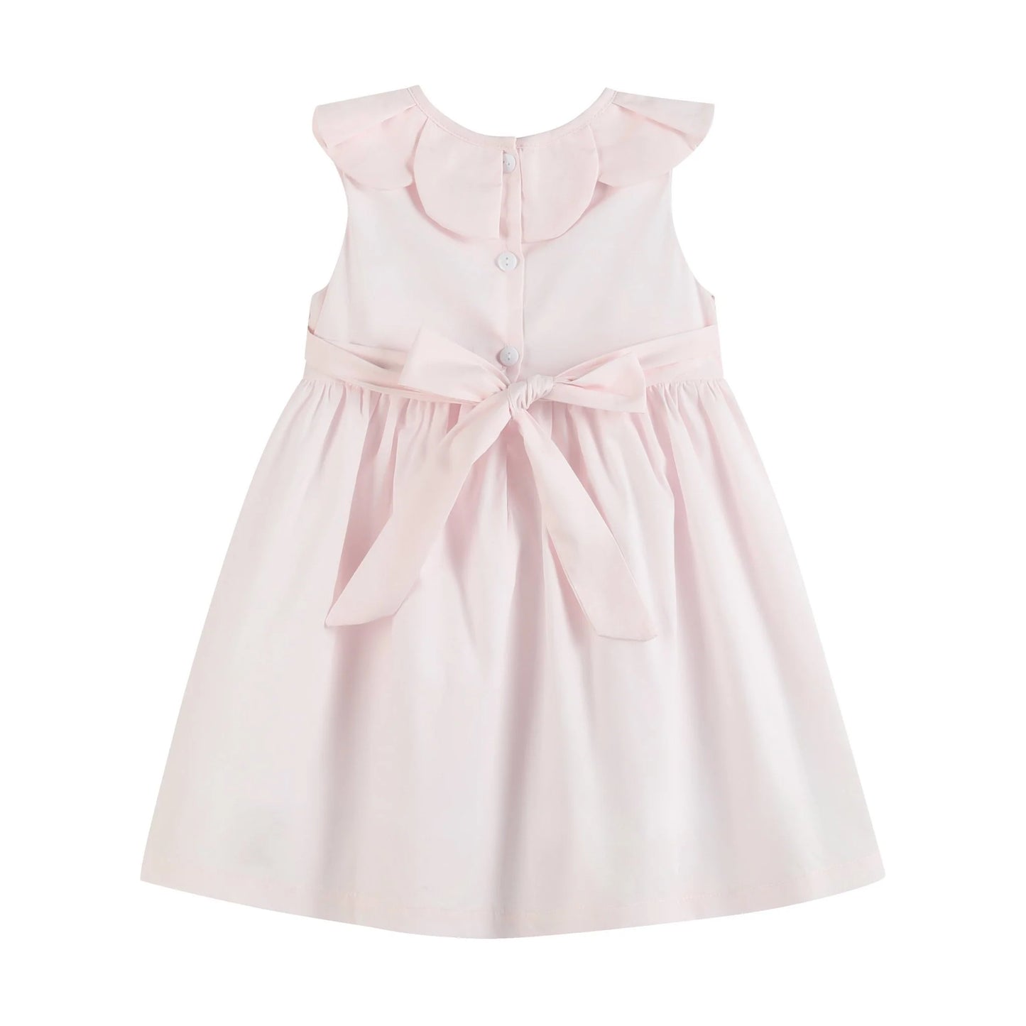47911 A- Pink Petal Collared Smocked Dress