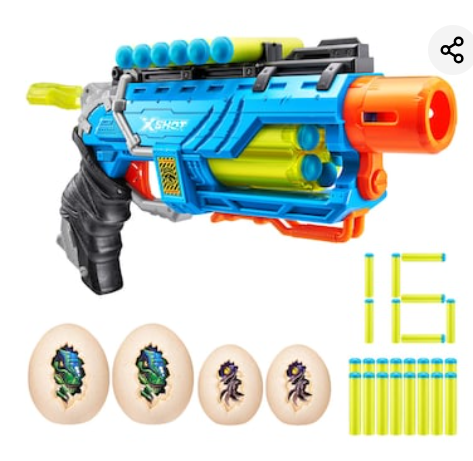4860 - Zuru X-Shot Dino Attack Striker Blaster Gun with 16 Darts and 4 Eggs