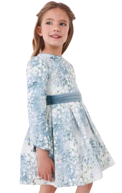 4913 - Mayoral Belted Jacquard Dress Cadiz Boutique, Inc.