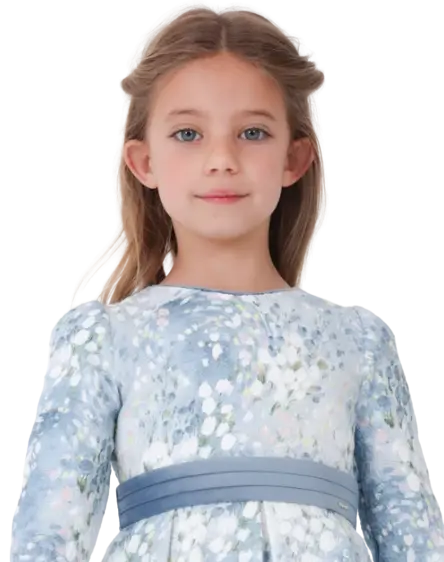 4913 - Mayoral Belted Jacquard Dress Cadiz Boutique, Inc.