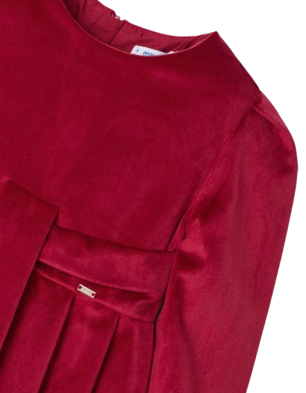4915 - Girl Pleated Velvet Dress