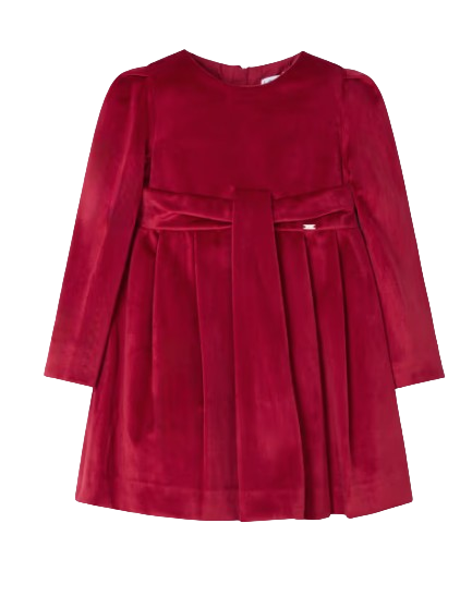 4915 - Girl Pleated Velvet Dress