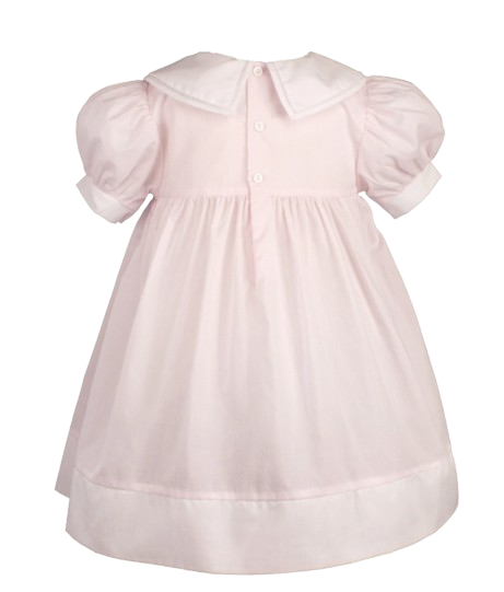 5253 -Petit Ami Split Collar Smocked Dress