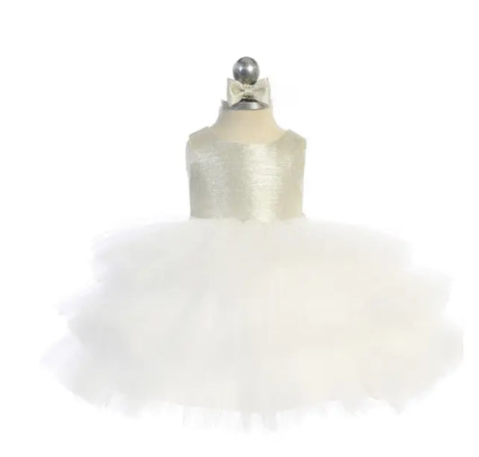 TT5790G - Metallic Glitter Bodice with a Layered Ruffle Tulle Skirt Cadiz Boutique, Inc.