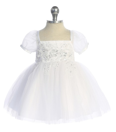 TT5858 - Floral Embroidered Bodice with Puff Sleeves