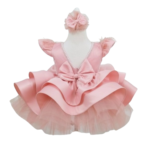 66179 - Ana Pearl Girl Dress Blush