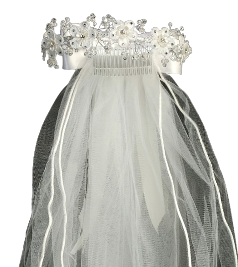 TTK720C - Flower Crown With Veil