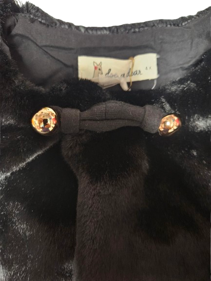 72166 - Black Fur Ribbon Vest