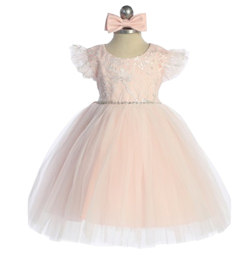 7235SB - Embroided Lace Top With Puffy Tulle Sleeves (Copy)