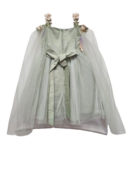 7257G - Floral Dress Green