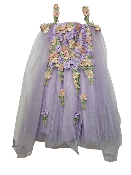 7257L - Floral Dress Lavender