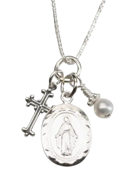 FCN-78 - Cherished Moments First Communion Miraculous Medal Necklace Cadiz Boutique, Inc.