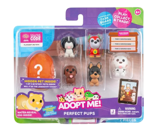 AME0188 - Adopt Me Perfect Pups Mini Figure Set with Mystery Pet - 6pk