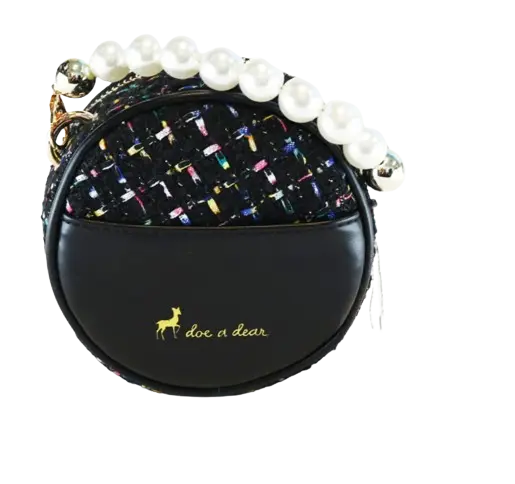B1251 - Doe A Deer Big Flower Round Tweed Purse Cadiz Boutique, Inc.
