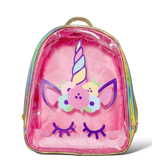 6443 - Unicorn Clear Backpack - Gold