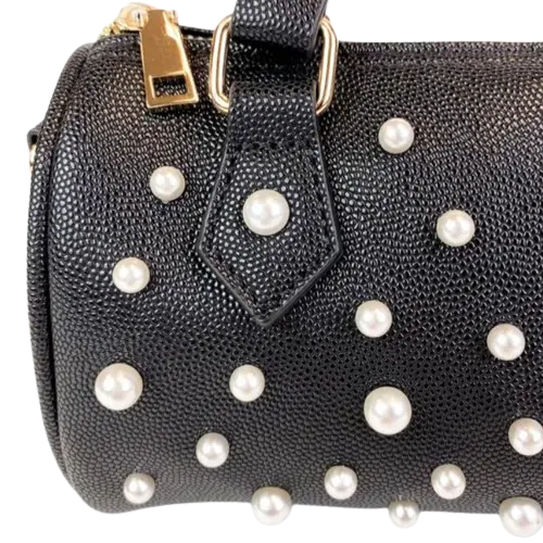 B1312 - Doe A Deer Pearl Studs Leather Barrel Bag Cadiz Boutique, Inc.