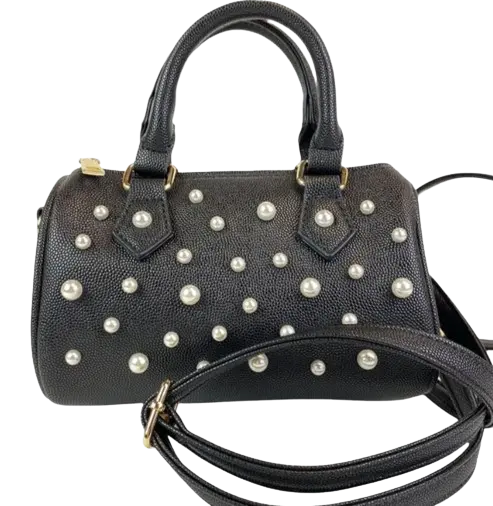 B1312 - Doe A Deer Pearl Studs Leather Barrel Bag Cadiz Boutique, Inc.