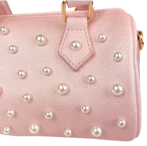 B1312 - Doe A Deer Pearl Studs Leather Barrel Bag Cadiz Boutique, Inc.