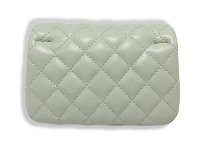 B1337T - Pearl Closure Quilted Purse
