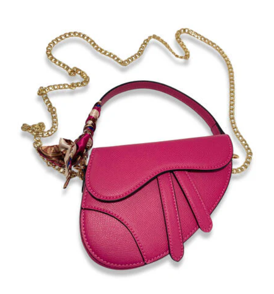 B1309FU -  Fuchsia Saddle Purse