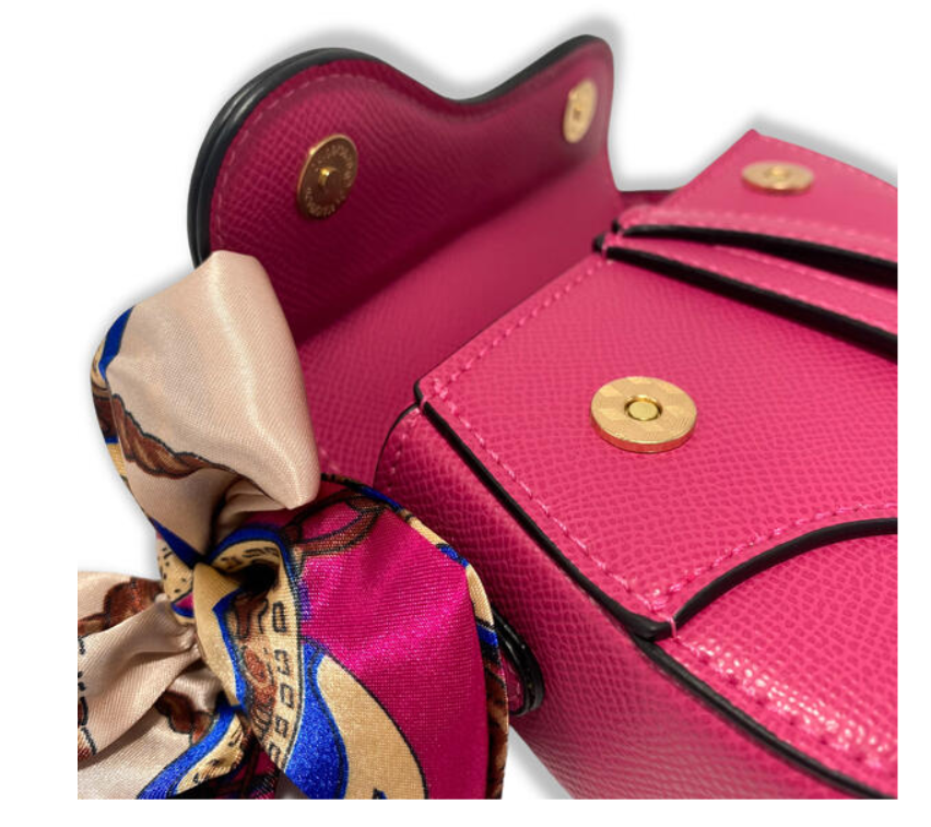 B1309FU -  Fuchsia Saddle Purse