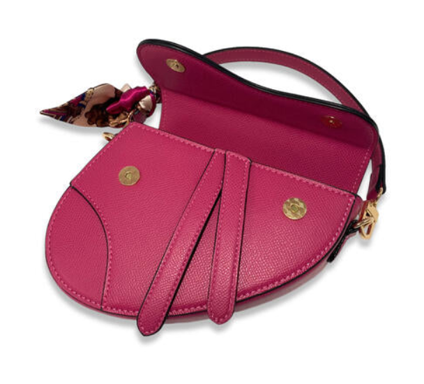 B1309FU -  Fuchsia Saddle Purse