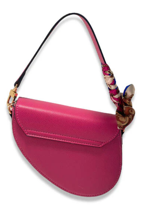 B1309FU -  Fuchsia Saddle Purse