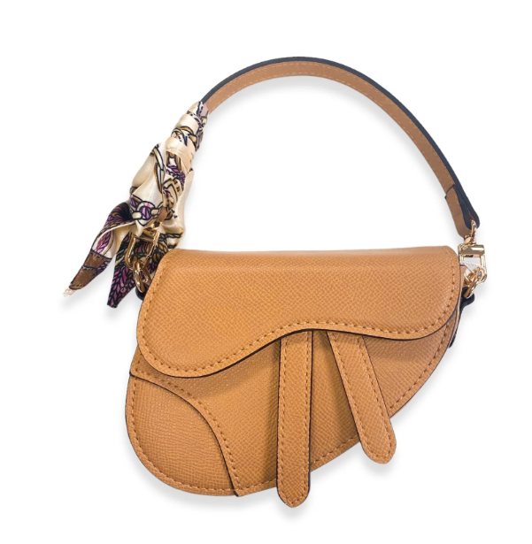 B1309BE - Brown Saddle Purse