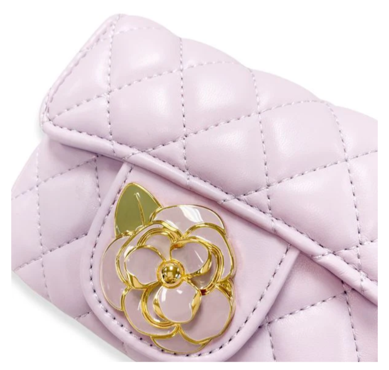 B1384L - Floral Decor Quilted Purse