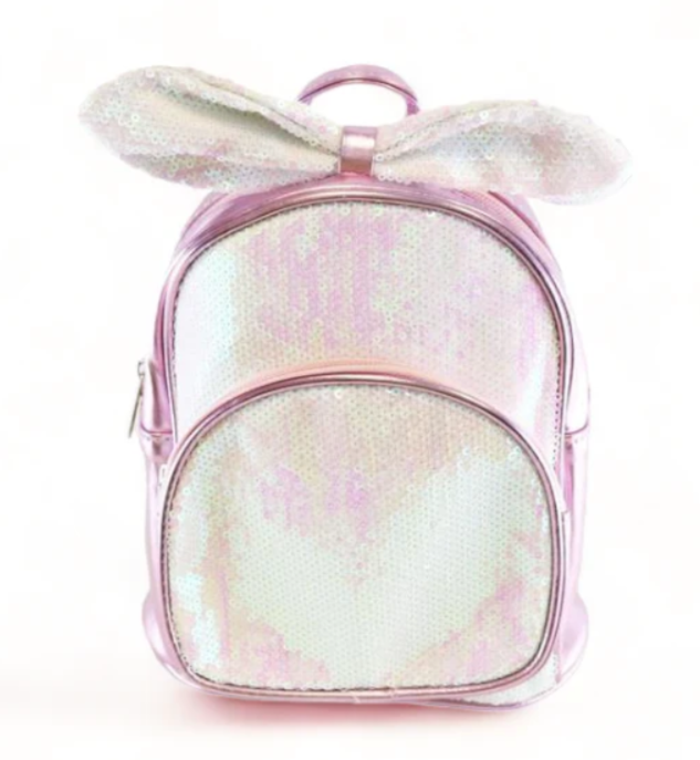 B592 - Bowtie Sequin Backpack - Pink