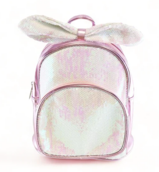 B592 - Bowtie Sequin Backpack - Pink