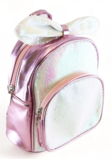 B592 - Bowtie Sequin Backpack - Pink